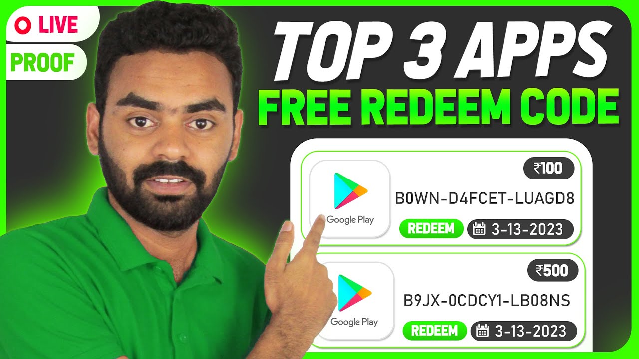 Top 3 Free Redeem Codes App 2023, Free Google Playstore Redeem Code