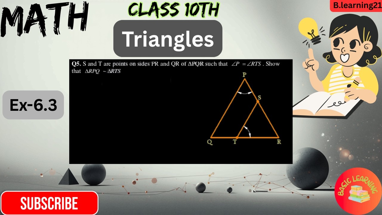 Class 10th Triangle ▲ chapter  EX-6.3 Q5 #maths #class10thmaths #ncrtsolution #triangle #bpt