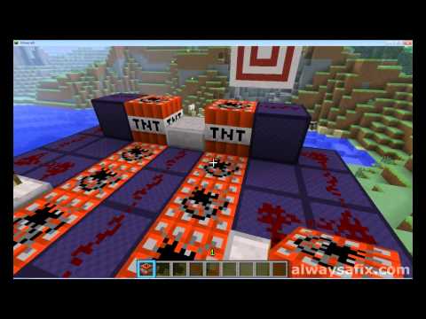Minecraft TnT Cannon Destroying Creepers