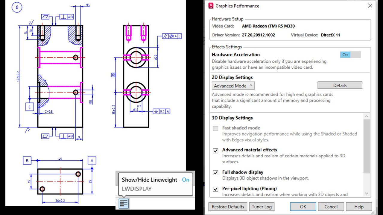 Graphic Performance Auto CAD2023 - YouTube