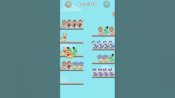 Animal Sort Puzzle Level 20 - Pet Sort Game All Levels Gameplay Solution #Shorts