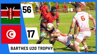 KENYA 56-17 TUNISIA Rugby Africa U20 Barthes Trophy Highlights