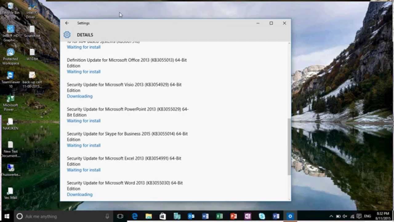 Windows 10  Finally installing the first Office 2013 patches in Windows 10.  YouTube