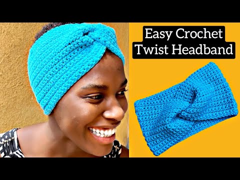How to make a crochet twisted ear warmer headband - Free Crochet Pattern - Dora Does