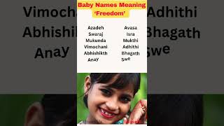 Unique Indian Baby Names Meaning “Freedom” 🇮🇳 👧 👦 🤩 #shorts #ytshorts screenshot 3