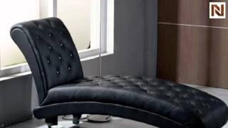 Monte Carlo Black Leather Chaise VGKCMONTE-BLK-CH from VIG Furniture