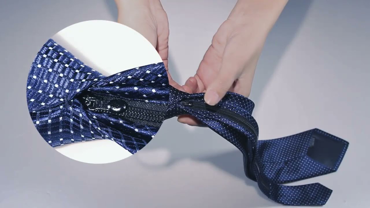 How to use the pre-tied zipper necktie?