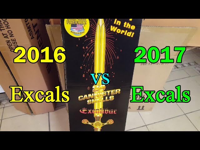 Firework Comparison Demo (Canister Shells) - Excalibur (2016 Version) vs. Excalibur (2017 Version)