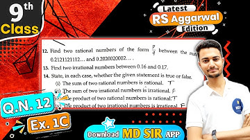 Rs Aggarwal Class 9 Chapter 1 | Exercise 1C Question number 12 | Number System | Md Sir Class 9