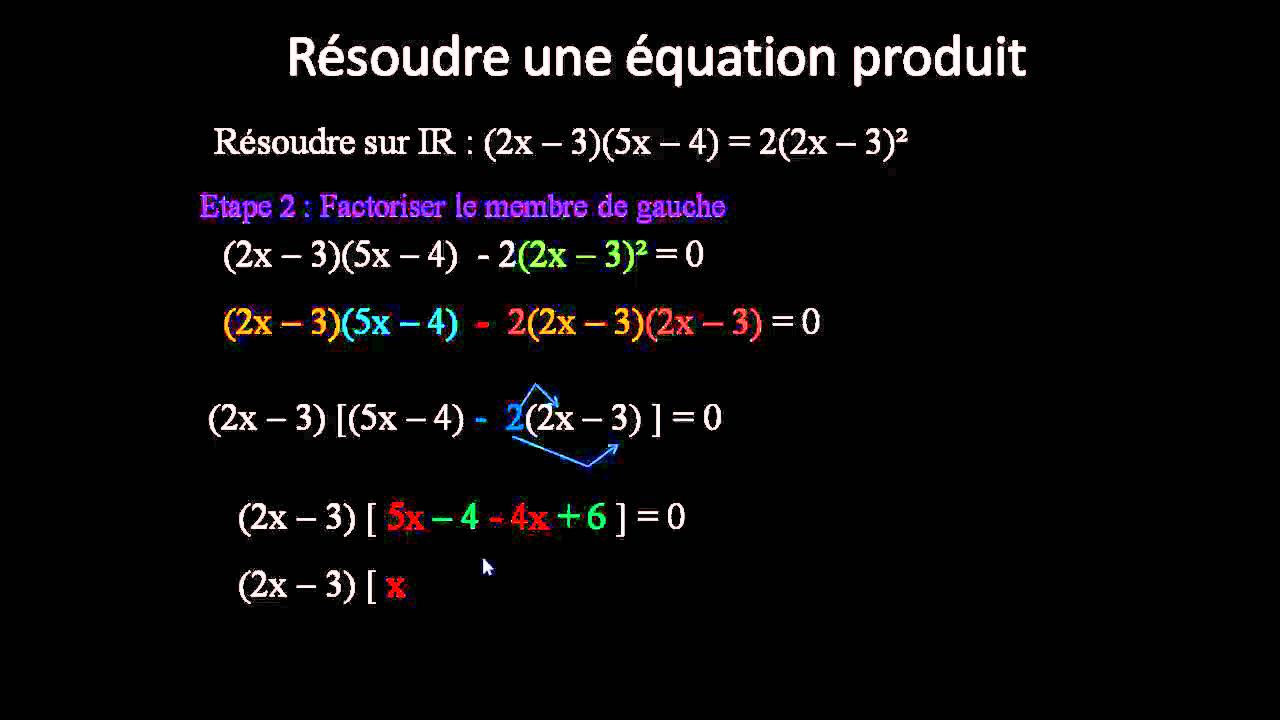 résoudre une équation produit - YouTube