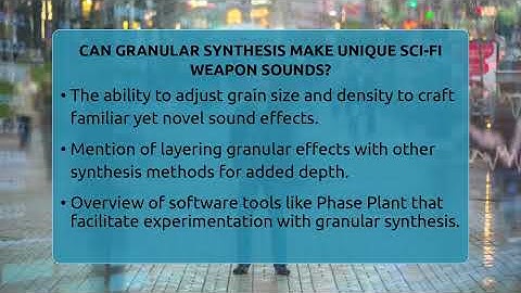 Can Granular Synthesis Make Unique Sci-Fi Weapon Sounds? - The SciFi Reel