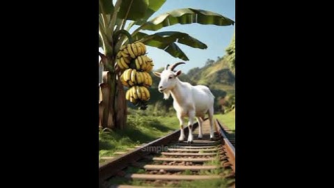 Goat planted a banana tree on the railway track #goat​ #banana​ #tree​ #ai #trinding #shotrs
