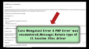 Cara Mengatasi Error A PHP Error