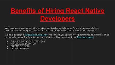 Why Hire React Native Developers