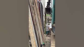 #shotrs Máy Xúc đóng cọc tre làm móng nhà/P4