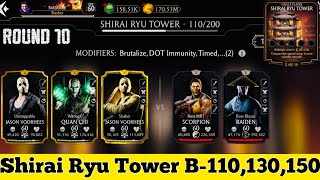 Shirai Ryu Tower Boss Battle 110,130 & 150 Fight + Reward MK Mobile | Jason Vorhees