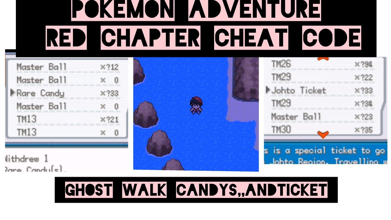 Pokemon Adventure Red Chapter Beta 12 Cheat Codes