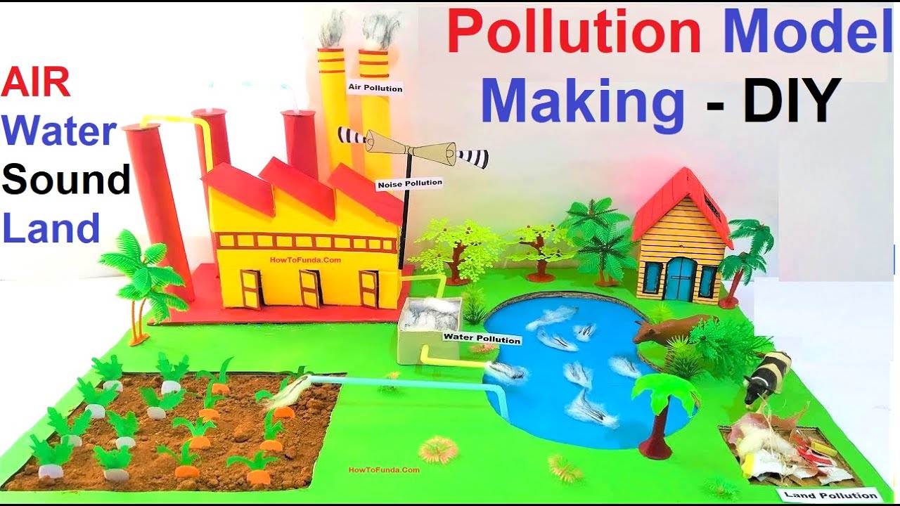 Pollution Model Making 3d (Air, Water, Land and Sound) | Types of ...