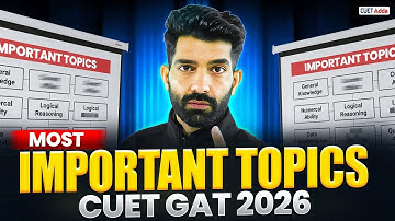 📘 Most Important Topics for CUET GAT 2026 | Score 250/250 in General Aptitude Test | Must Watch!