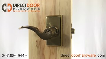 Emtek Cortina Keyed Entry Lever with Rectangular Rosette - French Antique