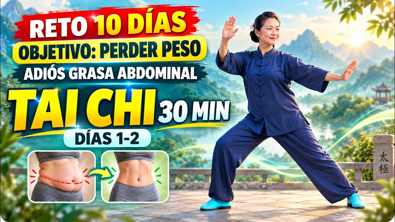 Tai Chi para Adelgazar | Reto 10 Días: -5 kg y Grasa Abdominal | Caminata Tai Chi 30 Min | Días 1-2