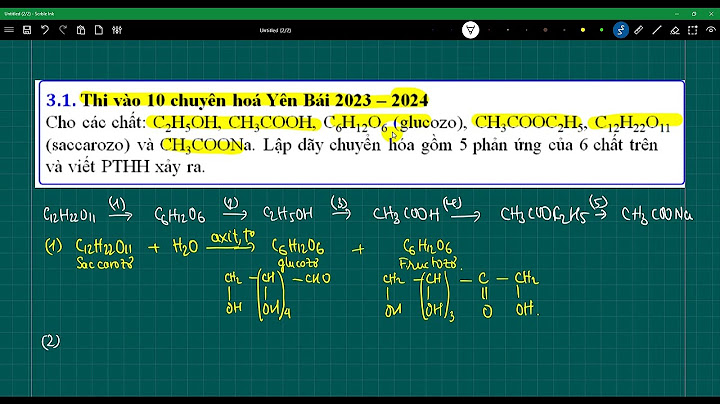 Cho sơ đồ chuyển hóa glucozơ x y ch3cooh