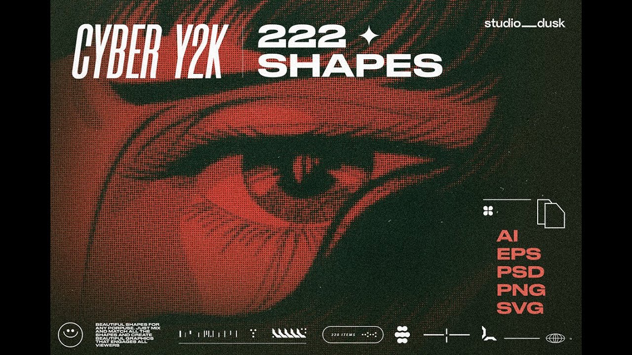 Download Cyber Y2K Elements Stock Graphics