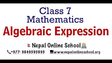 Algebraic Expressions (Introduction ) in NEPALI | Class 7 Math in NEPALI| Algebraic terms\expression