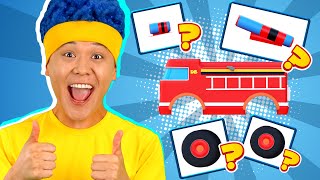 Ambulance, Firetruck, Yellow Bus, Garbage Truck Puzzle | D Billions Kids Songs