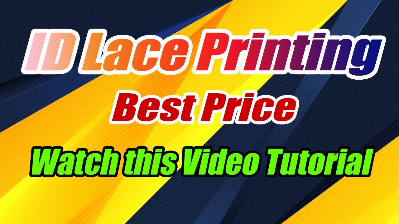 How To Make ID LACE Printing YouTube