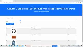 Angular 13 Ecommerce Site Product Price Range Filter Working Demo
