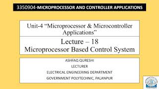 U4-Lecture-18- Block diagram of Microprocessor based control system