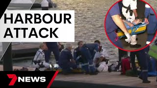 Heroes save a swimmer mauled in a shark shock in Sydney Harbour | 7 News Australia