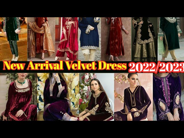 Latest 2023/2024 Pure Velvet  Suit Designs|Plain Velvet Dress New|Embroidery Velvet @learn designs