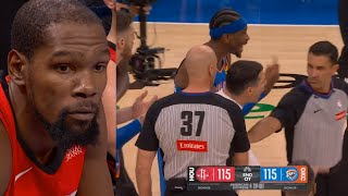 OKC heated after Kevin Durant calls timeout when Rockets had none but refs ignore it