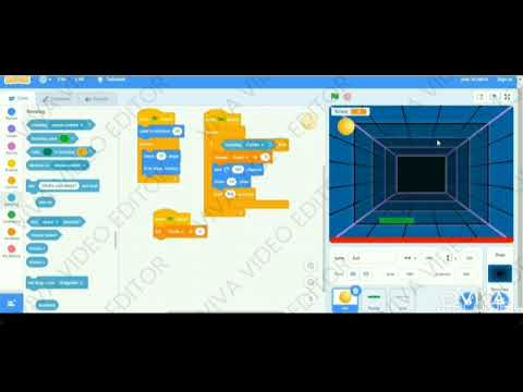 coding for beginners. Ball bounce game. scratch app