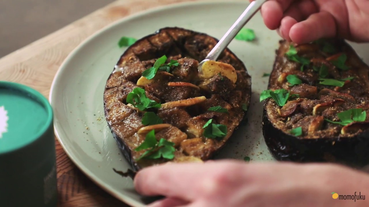 Honey Garlic Roasted Eggplant with Tingly Seasoned Salt Momofuku