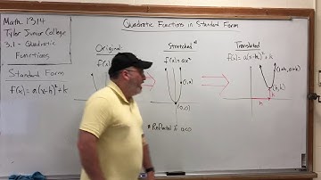 3.1.3 Quadratic Functions – Quadratic Functions in Standard Form