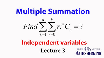 Multiple Summation: Dependent variables Lecture 3: Find double summation r.nCr=?