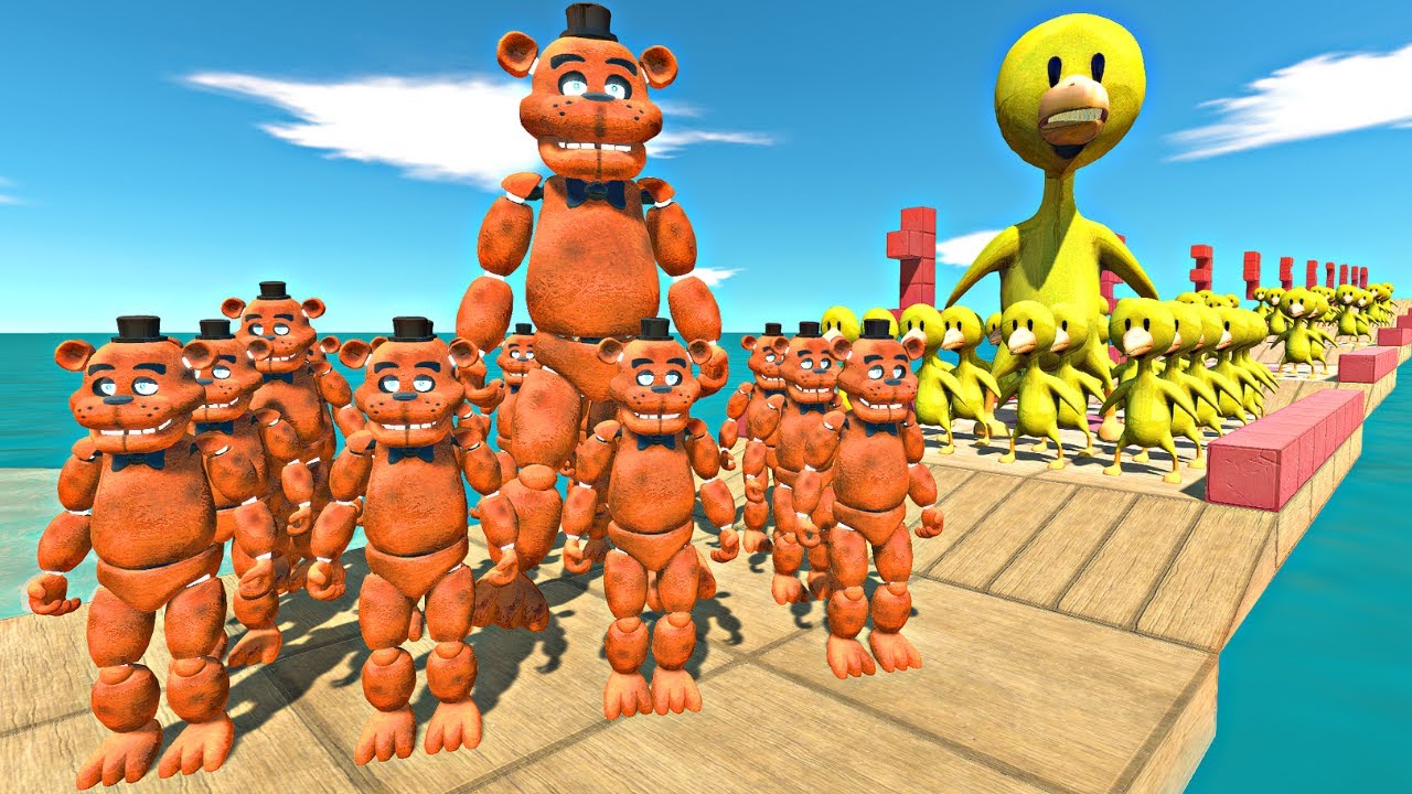 Freddy Fazbear Rainbow Friends Yellow Challenge - Animal Revolt Battle Simulator