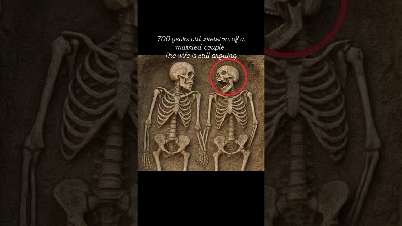 old skeleton of a married couple The wife still arguing 