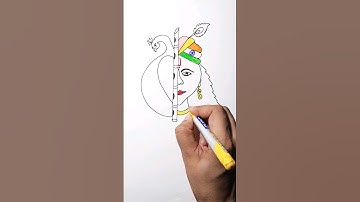 Easy Krishna drawing | Krishna Half face | little krishna drawing | shri krishna drawing #shorts