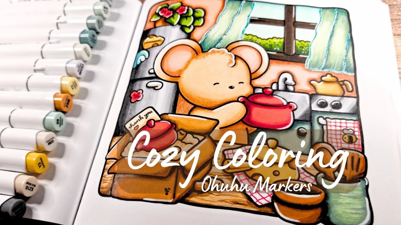 Color With Me 🐭 Cozy Days | Beginner-Friendly Ohuhu Blending | Coco Wyo💛🍓