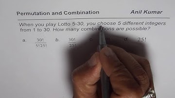 Possible combinations from Lotto 5 30