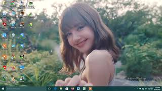 I put the wallpaper of @BLACKPINK's Lisa on my HP laptop PC.