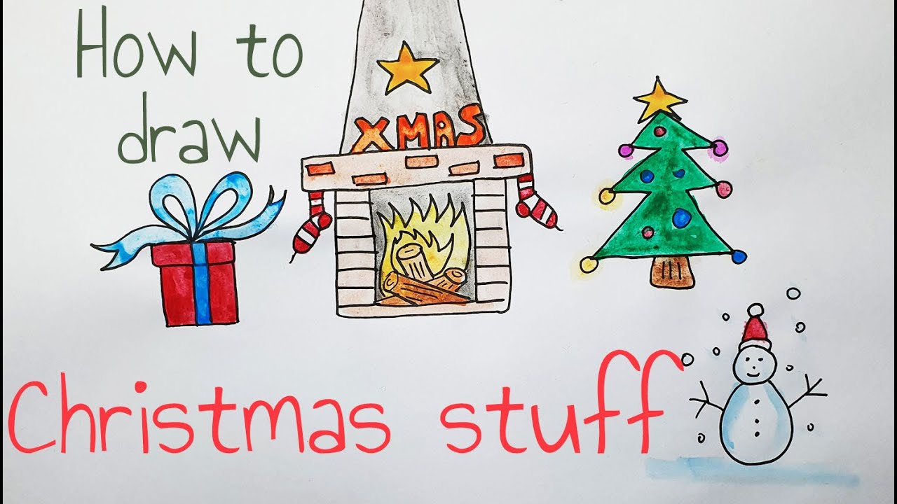 HOW TO DRAW : Christmas stuff - YouTube