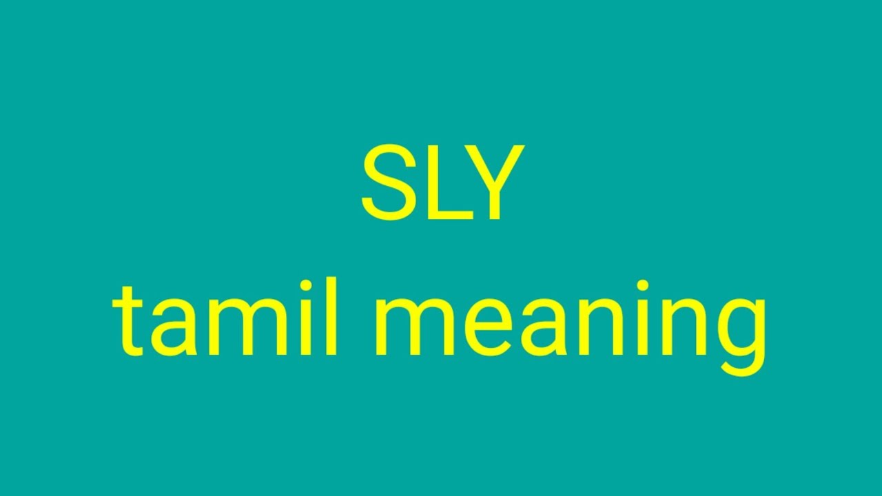 SLY Tamil Meaning sasikumar YouTube SLY Tamil Meaning sasikumar YouTube