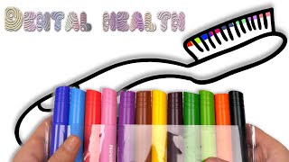 Dental Health Toothbrush Drawning And Big Marker Coloring Akn Kids House