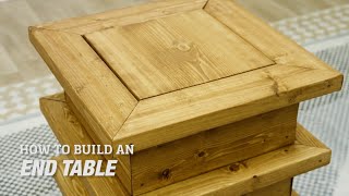 How to Build a DIY End Table
This tiered end table comes together in only seven steps. Plus, you can keep it one piece or make the tabletop removable to store your keepsakes inside.
https://dunnlumber.com/blog/post/how-to-build-a-diy-end-table How to Build a DIY End Table