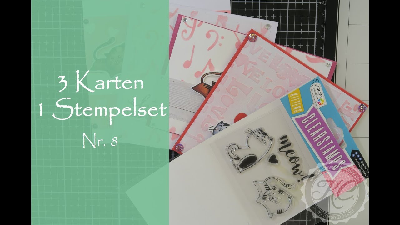3 Karten 1 Stempelset Nr 8 - YouTube